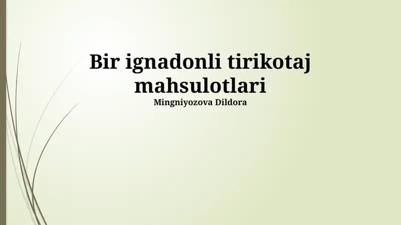Igna bilan teshilgan toʻqima boʻlmagan mahsulotlar