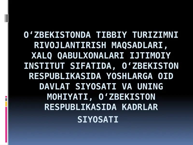 O‘zbekistondagi Tibbiyot Turizmi