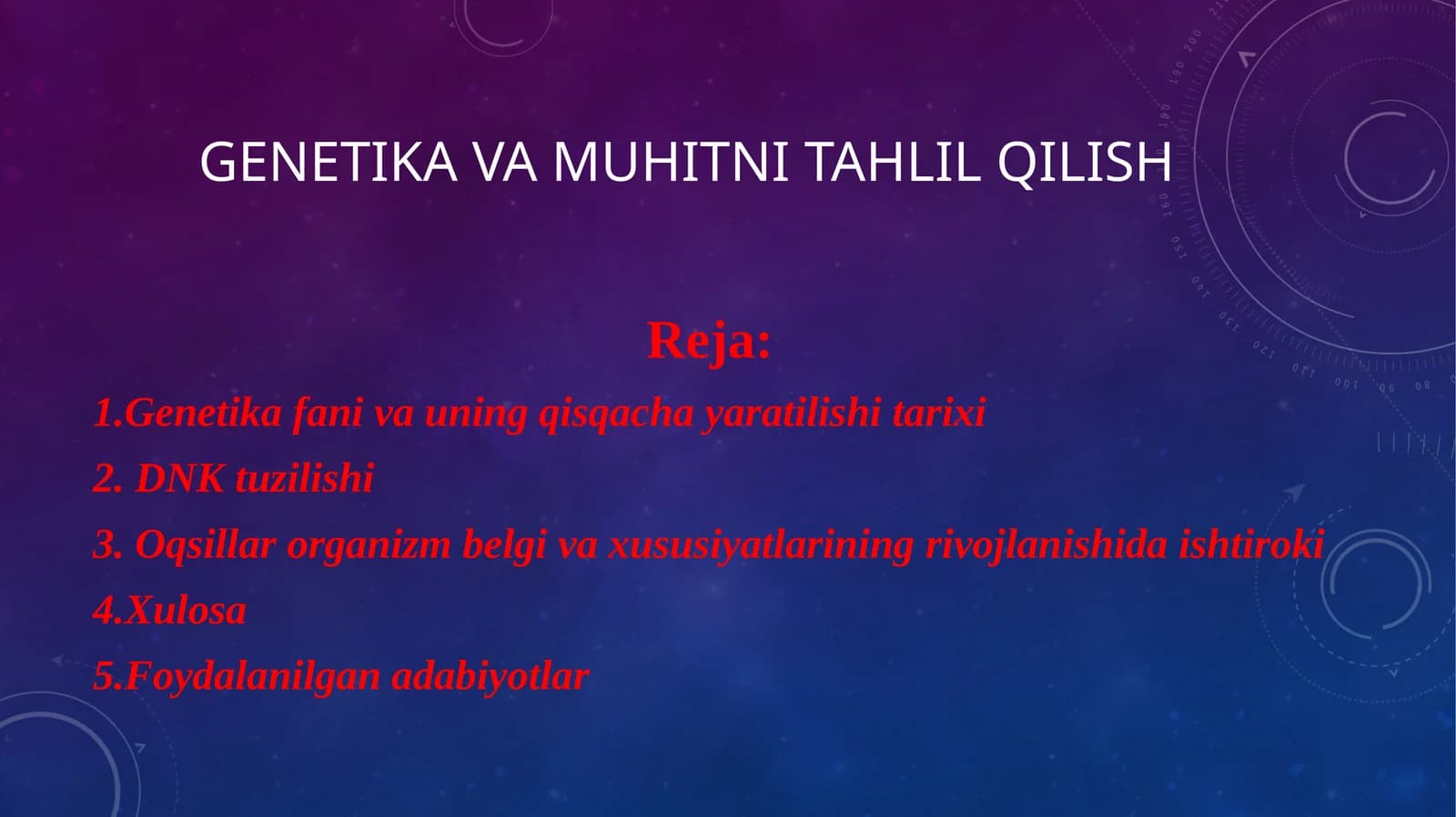 Genetika va muhitni tahlil qilish