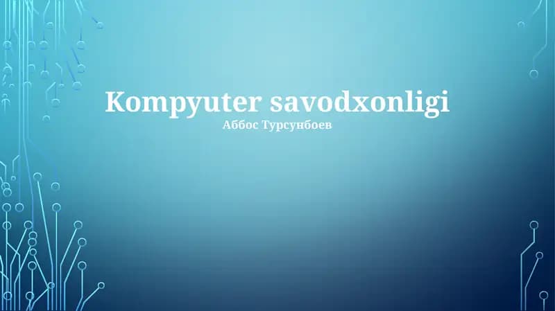 Kompyuter savodxonligi