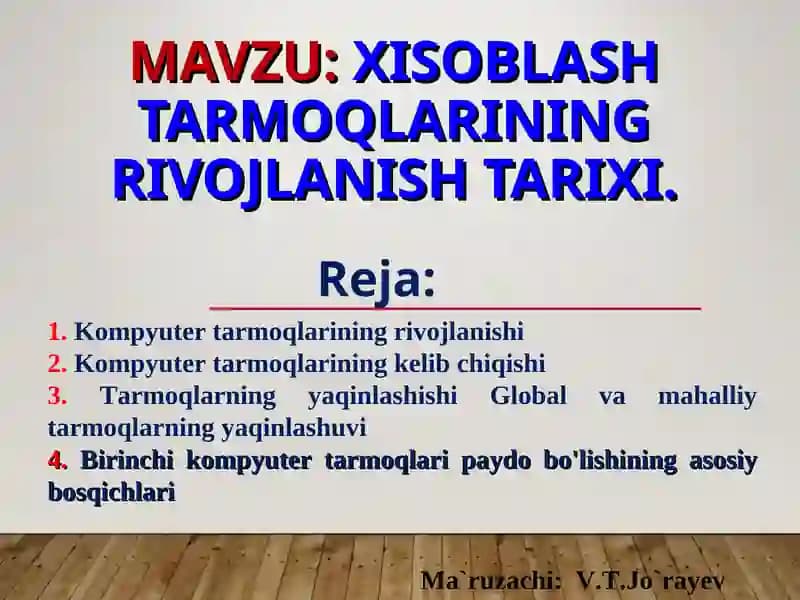 Kompyuter tarmoqlarining rivojlanishi