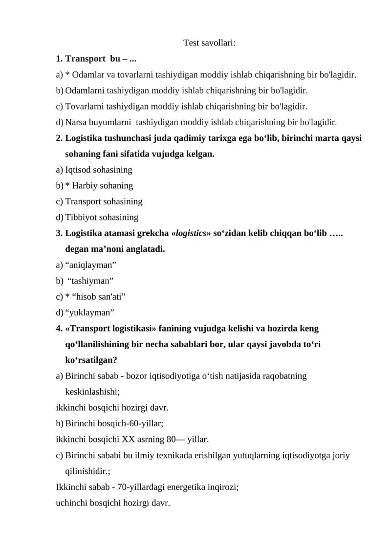 Transport logistikasi