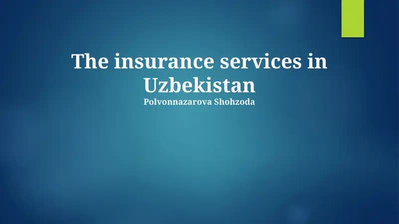 Insurance Services in Uzbekistan