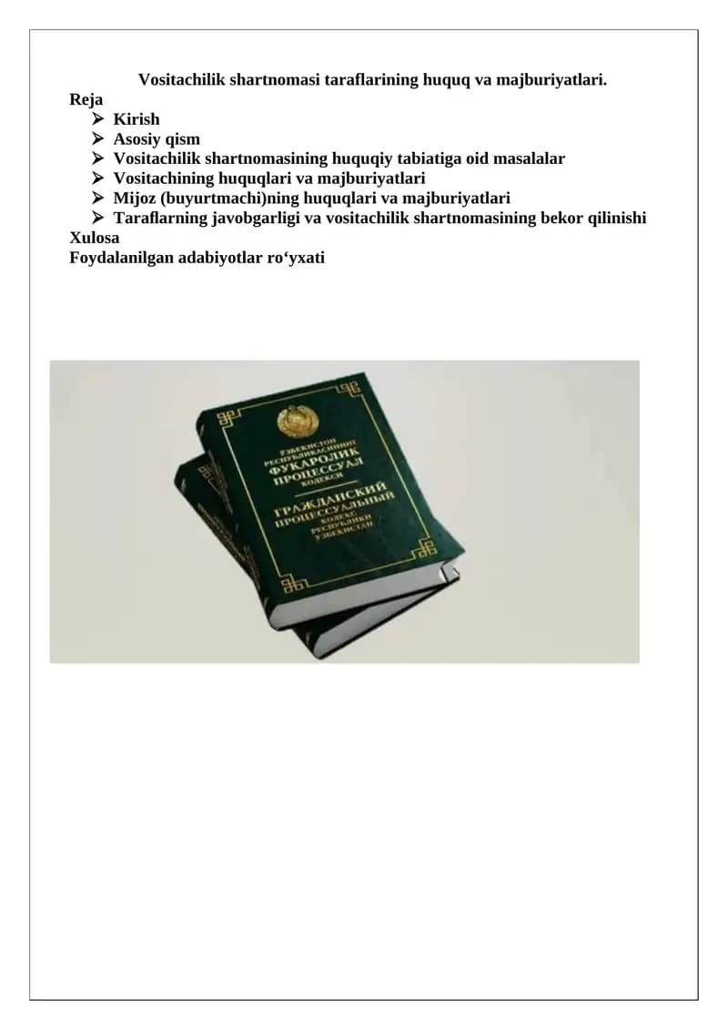 Vositachilik shartnomasi