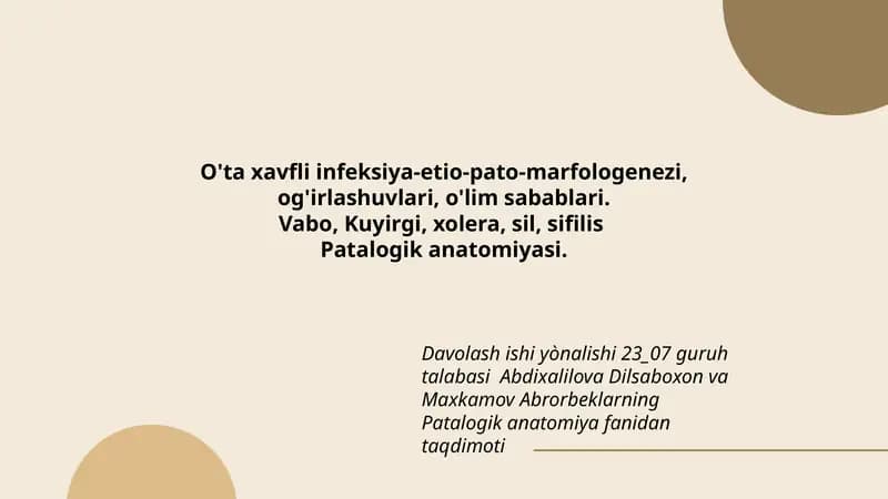 Patalogik Anatomiya Fanidan Taqdimot