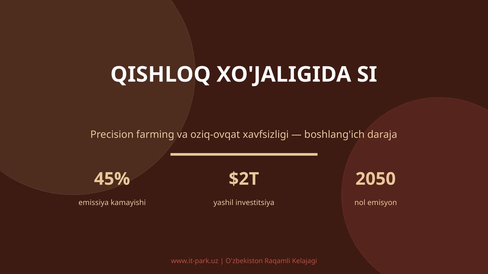 Qishloq xo'jaligida SI
