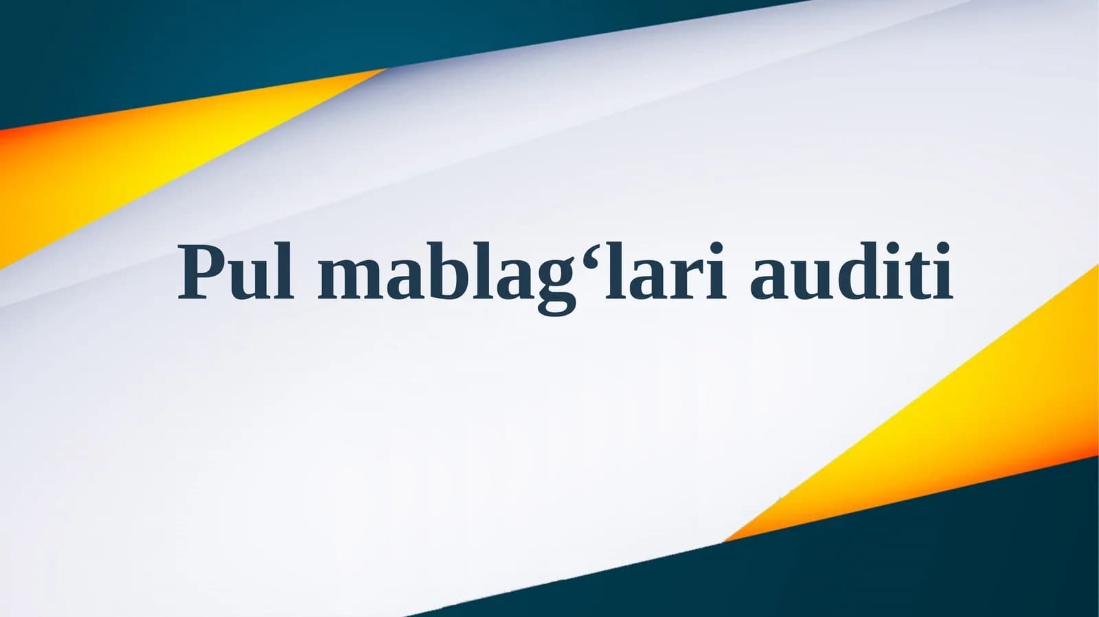 Pul mablag‘lari auditi.