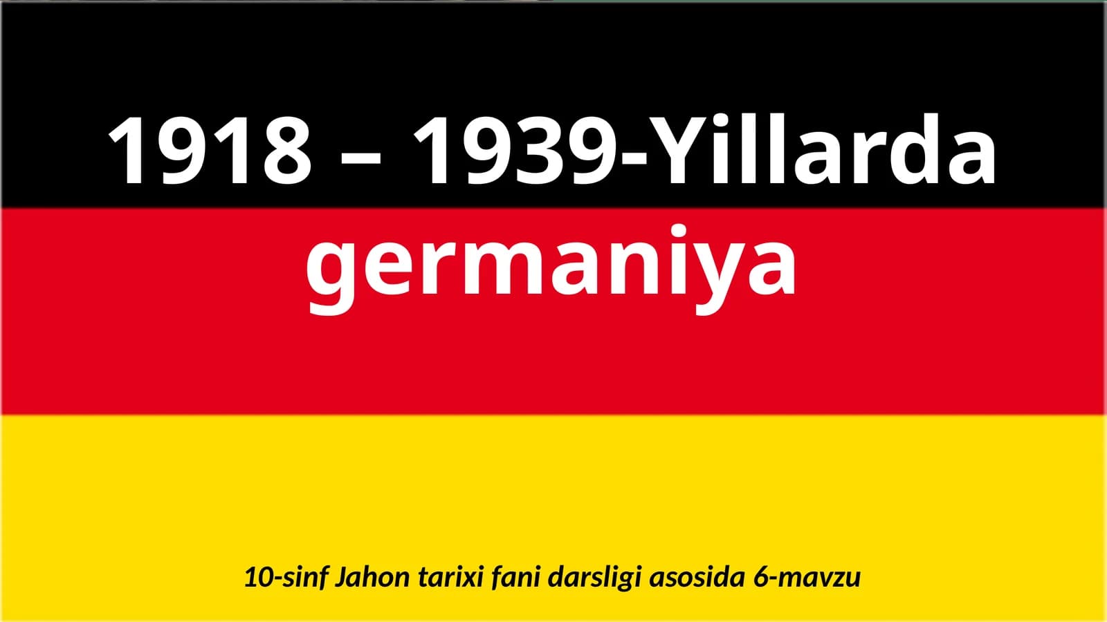 1918 –1939-Yillardagermaniya