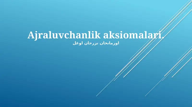 Ajraluvchanlik aksiomalari