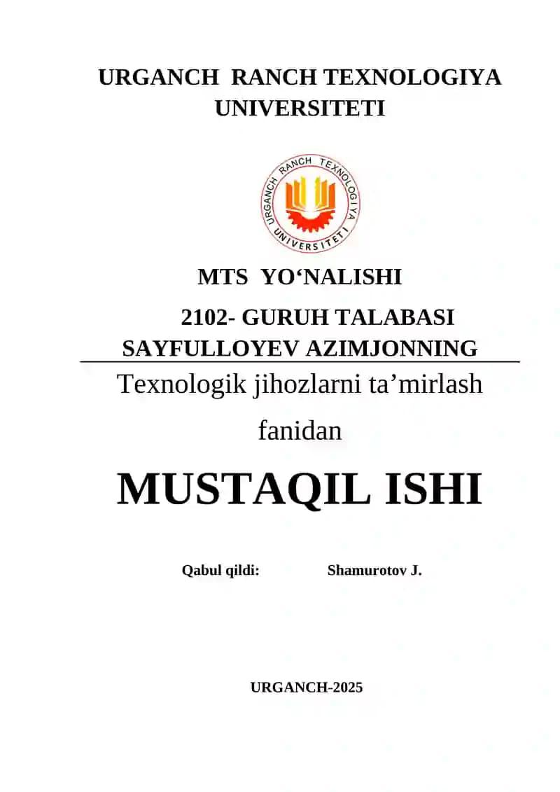 Detallarni ta`mirlashda qayta tiklash va mustahkamlash