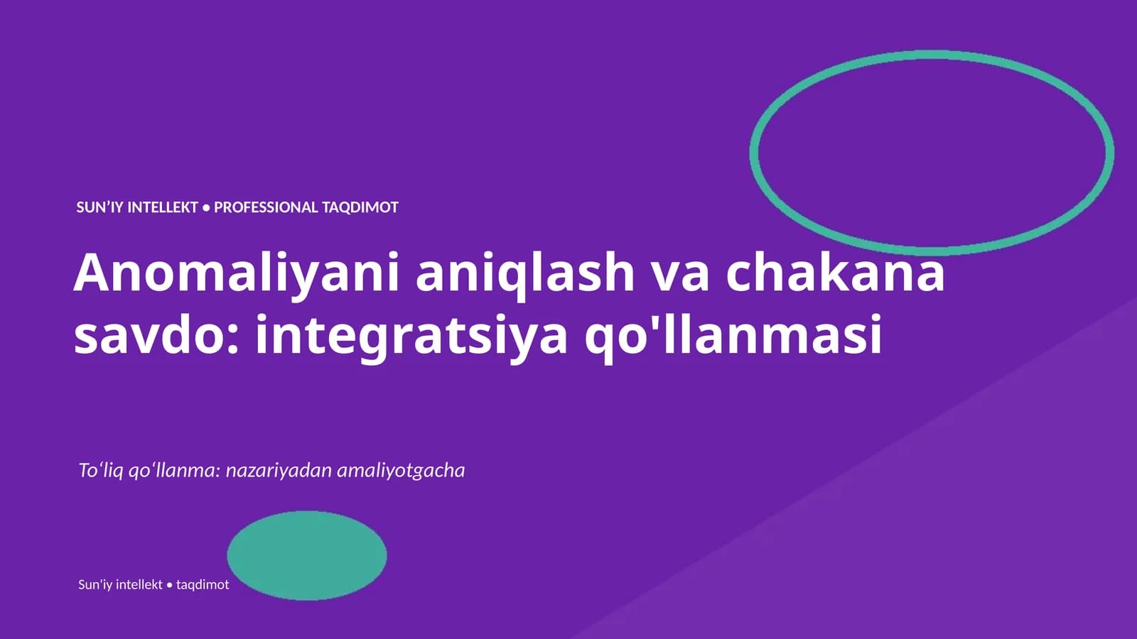 Anomaliyani aniqlash va chakana savdo: integratsiya qo'llanmasi