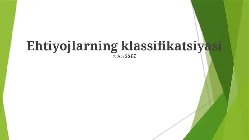 Ehtiyojlarning klassifikatsiyasi
