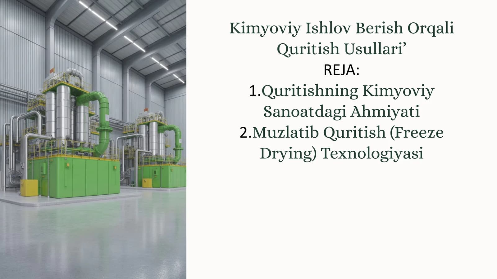Kimyoviy Ishlov Berish Orqali Quritish Usullari