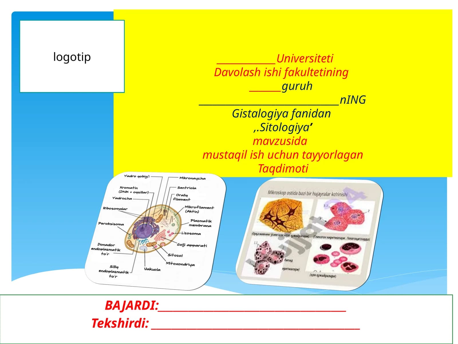 Sitologiya fanidan taqdimot