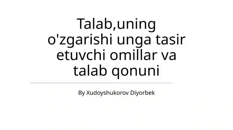 Talab qonuni