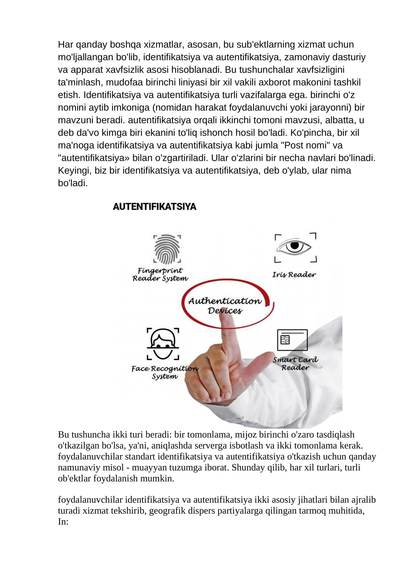 Identifikatsiya va autentifikatsiya