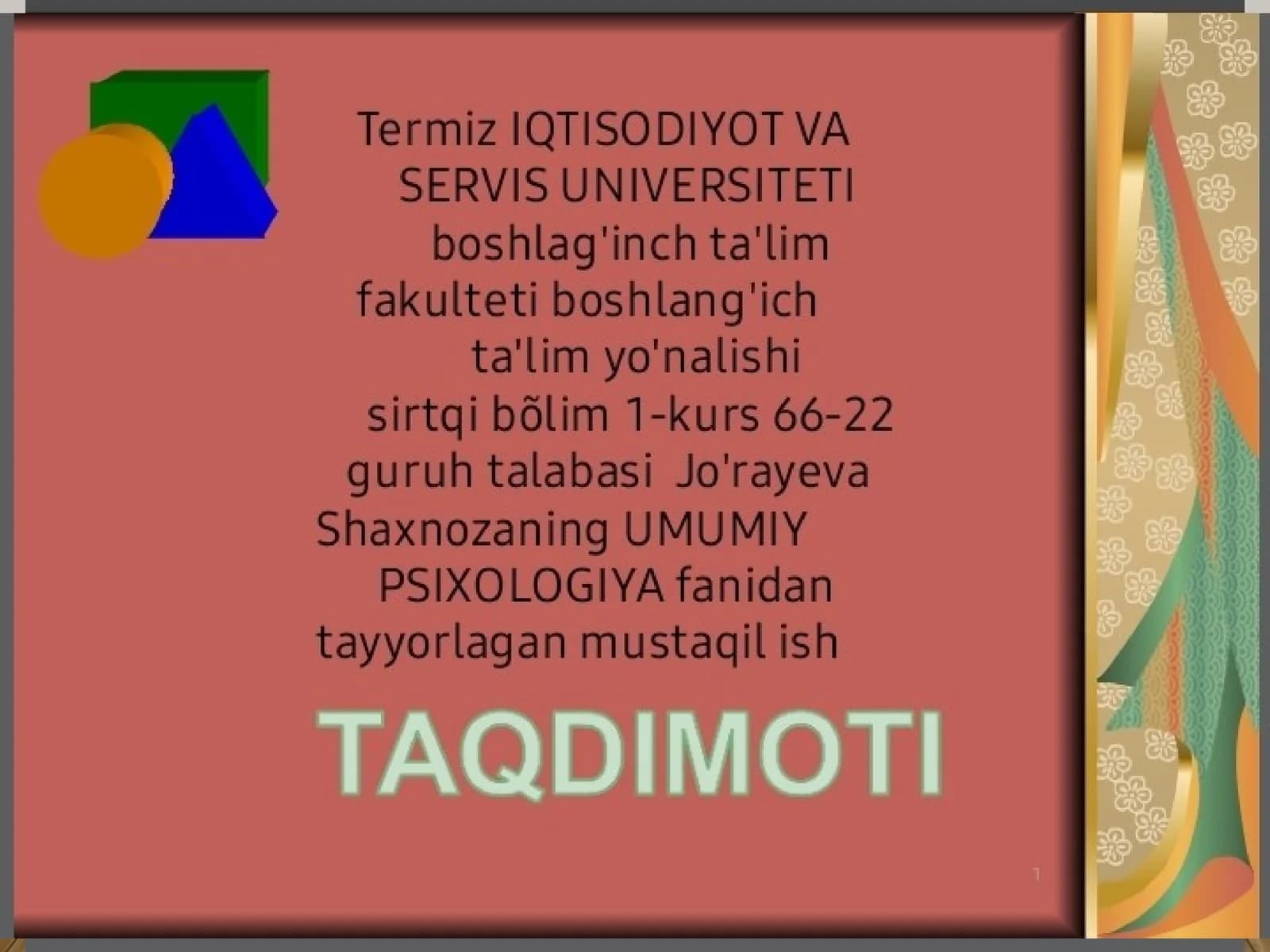 BILISH JARAYONLARI VA UNING BOSQICHLARI