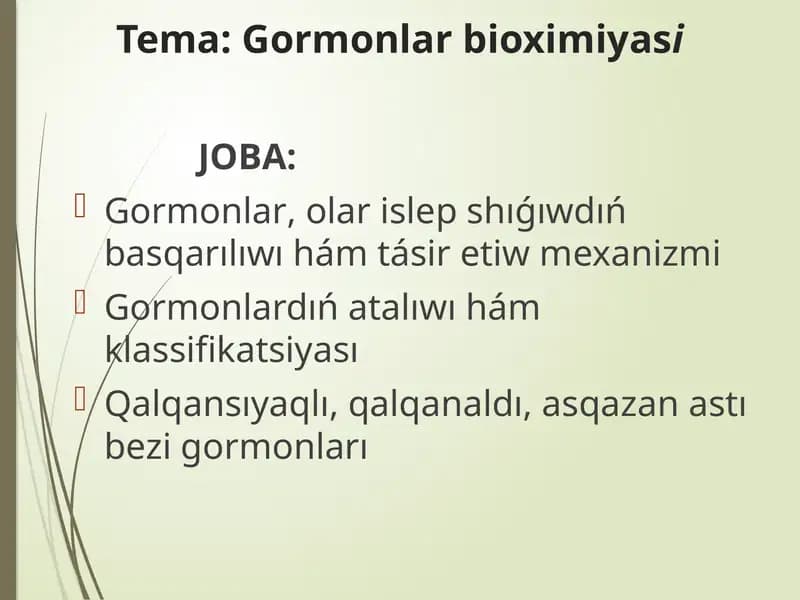 Gormonlar biokimiyasi