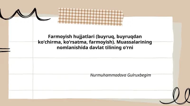 Farmoyish hujjatlari