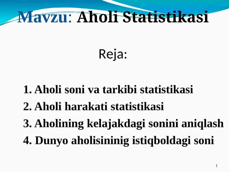 Aholi Statistikasi