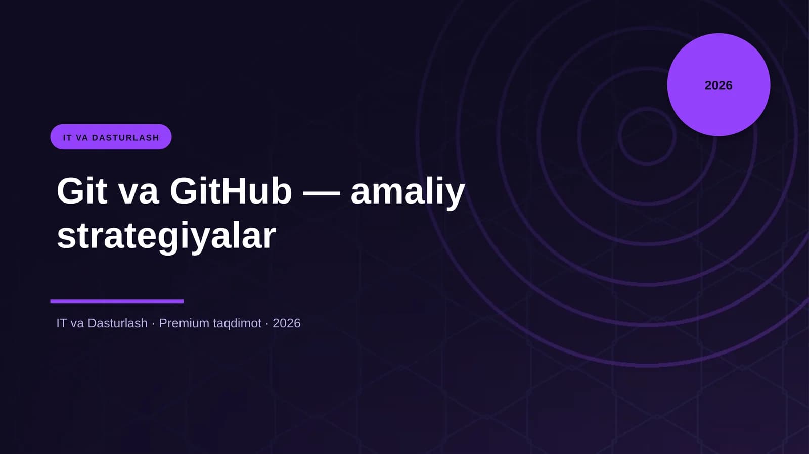 Git va GitHub — amaliy strategiyalar