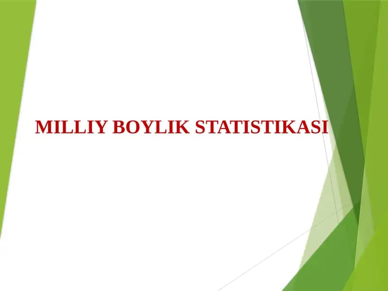 MILLIY BOYLIK STATISTIKASI
