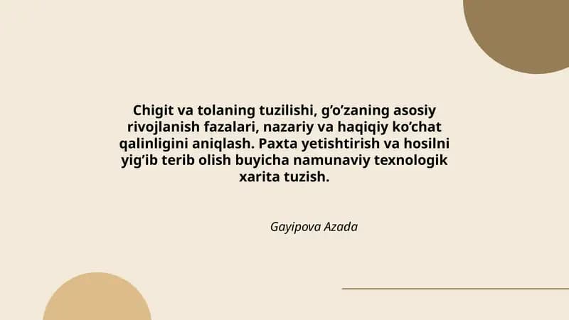 Chigit va tolaning tuzilishi