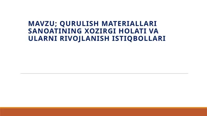 Qurilish materiallari sanoati