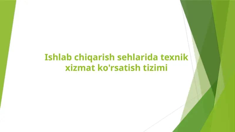 Texnik xizmat ko'rsatishtizimi