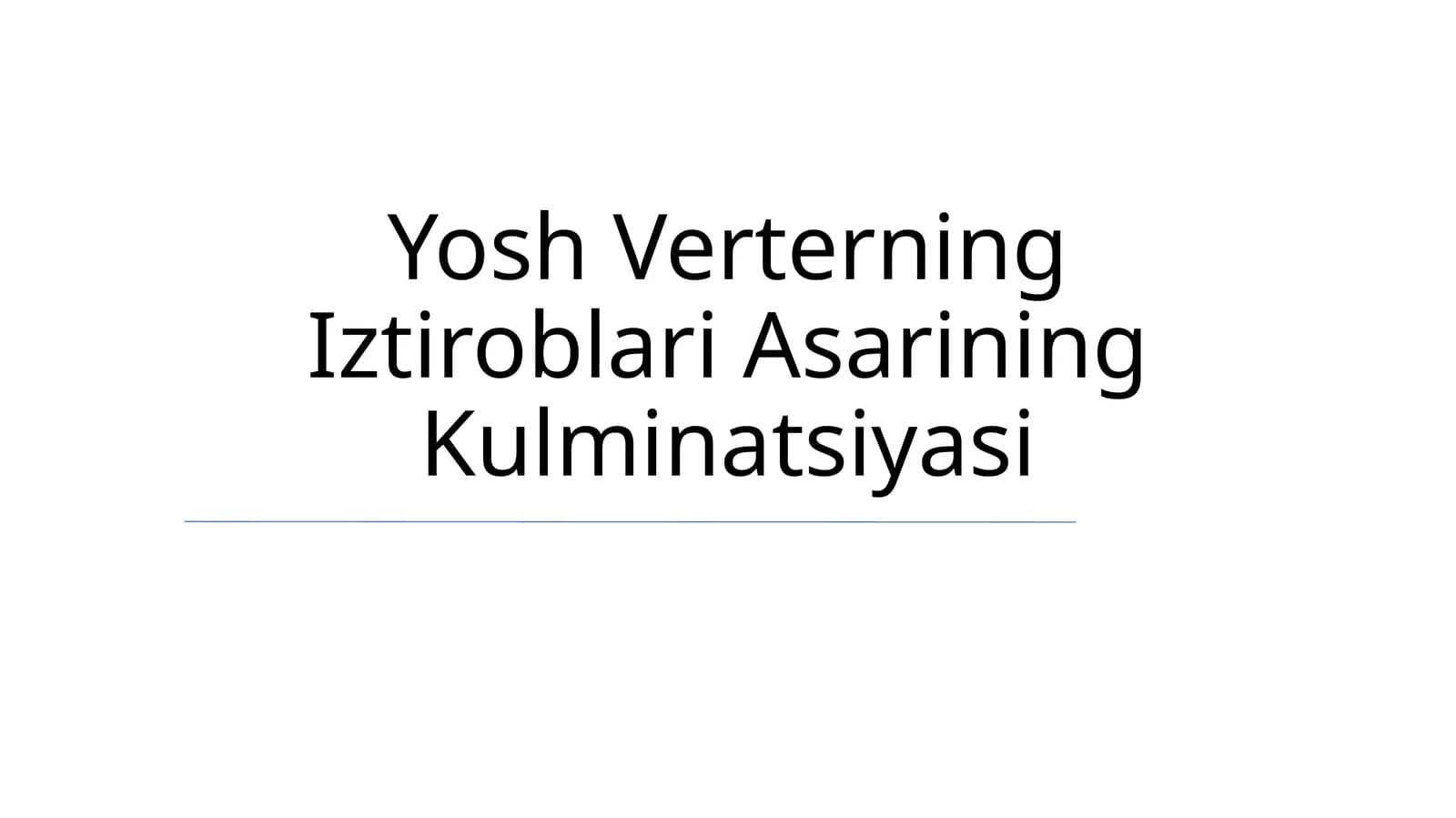 Yosh Verterning Iztiroblari Asarining Kulminatsiyasi