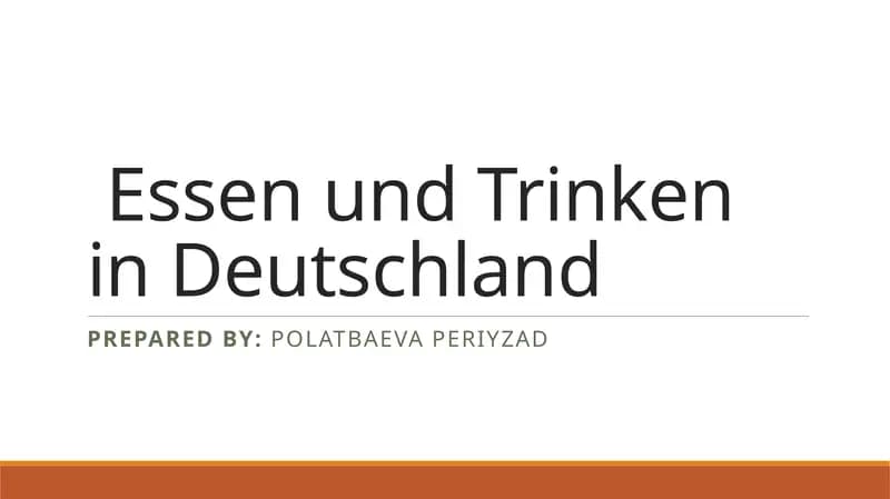 Essen und Trinken in Deutschland