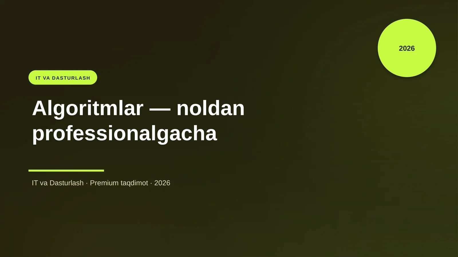 Algoritmlar — noldan professionalgacha