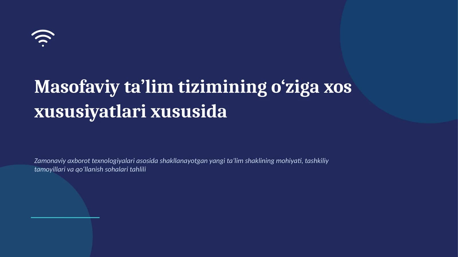 Masofaviy ta’lim tizimi