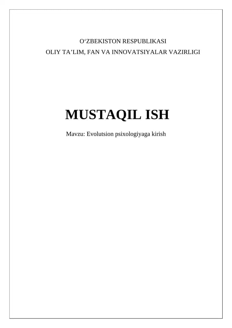 Evolutsion psixologiyaga kirish