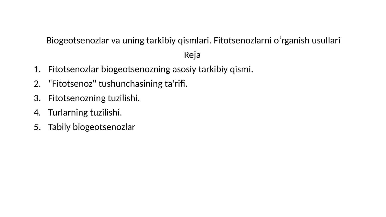 Fitotsenozlar va Biogeotsenozlar