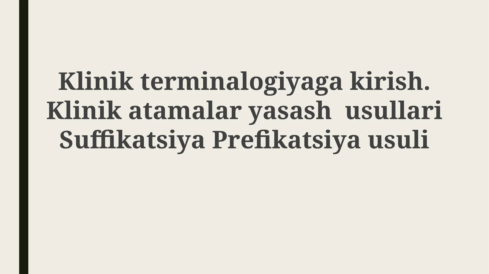 Klinik terminologiyaga kirish