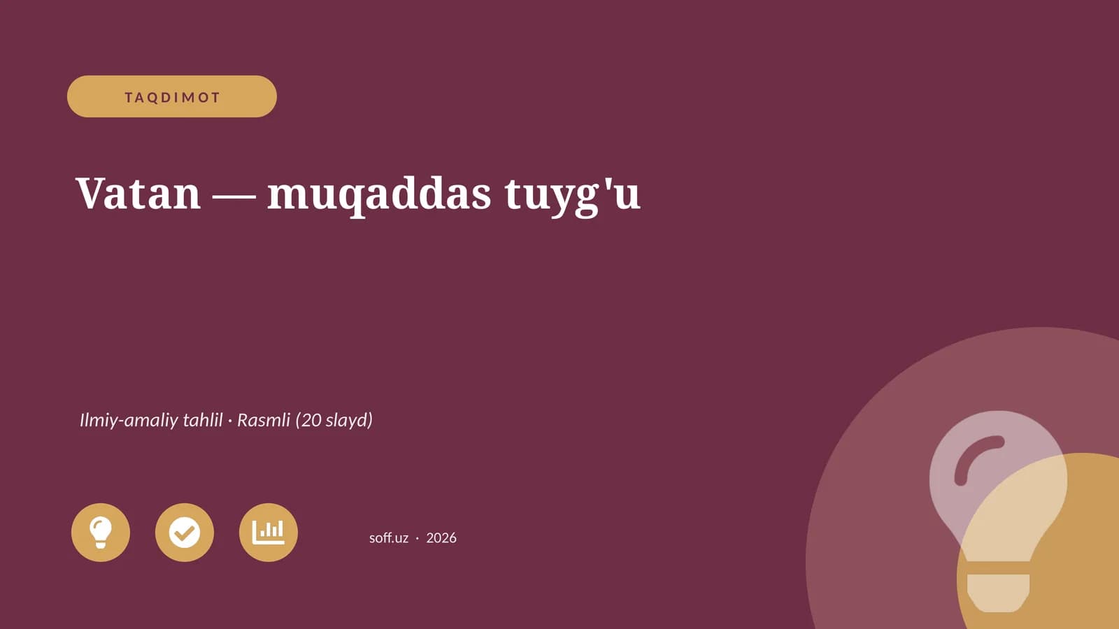 Vatan - muqaddas tuyg'u