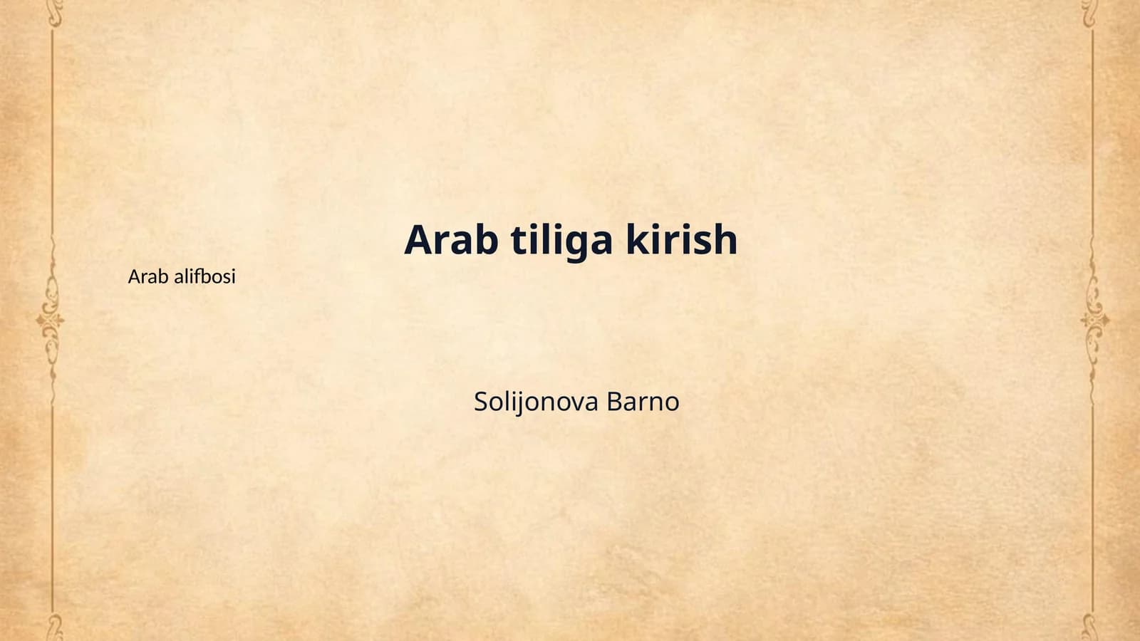 Arab tiliga kirish