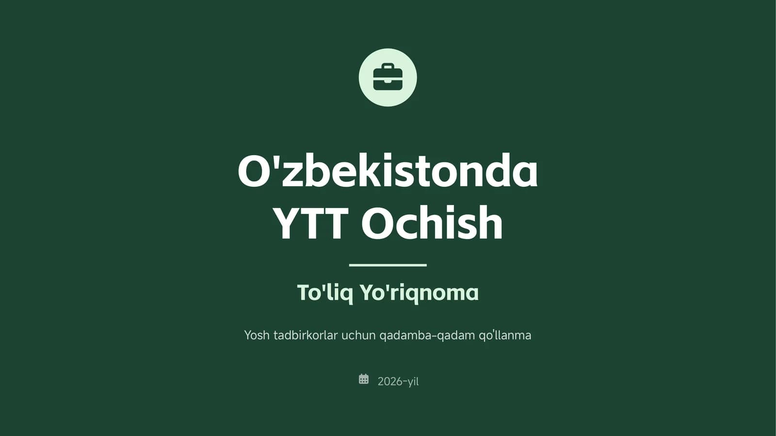 YTT Ochish To'liq Yo'riqnoma
