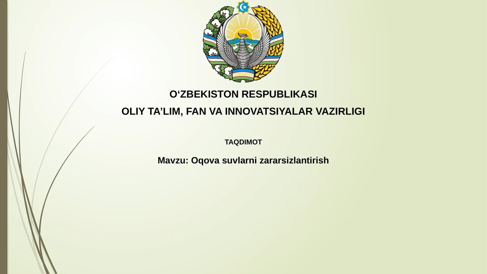 Oqova suvlarni zararsizlantirish