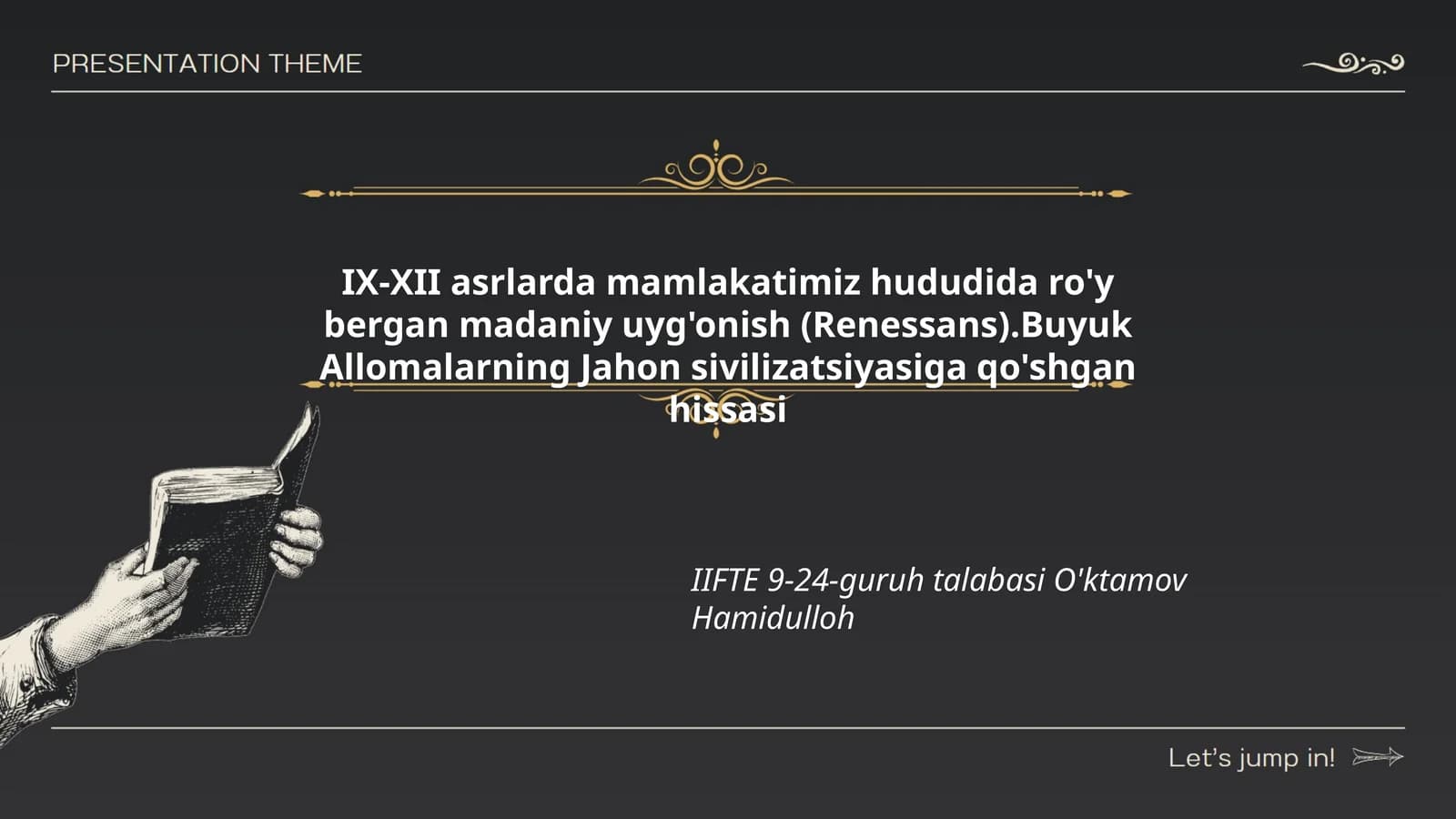 IIFTE 9-24-guruh talabasi O'ktamov Hamidulloh