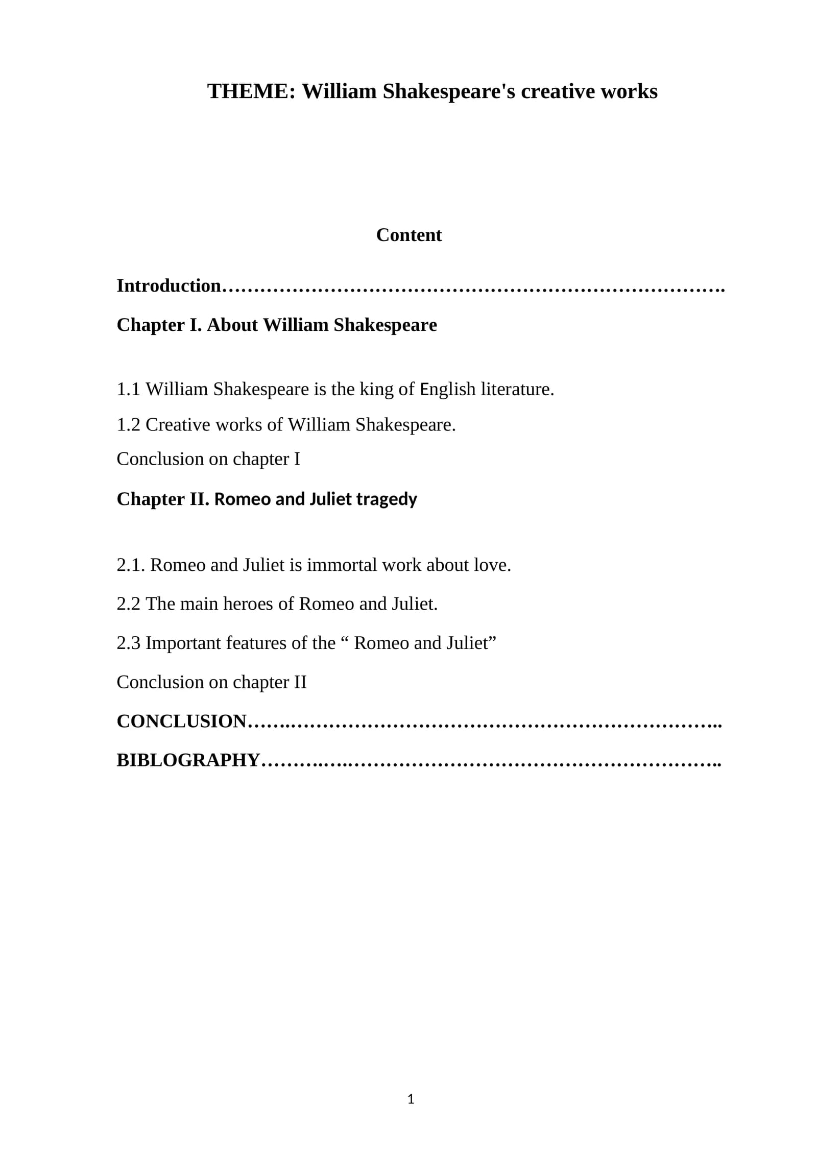 William Shakespeare's creative works