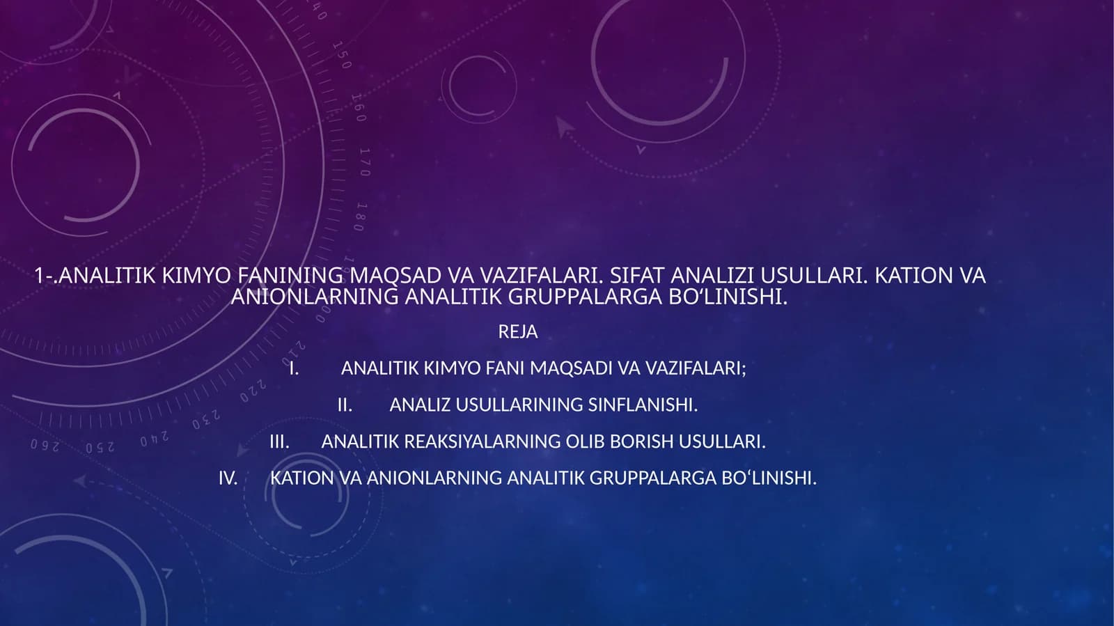 Analitik kimyo fani maqsadi va vazifalari