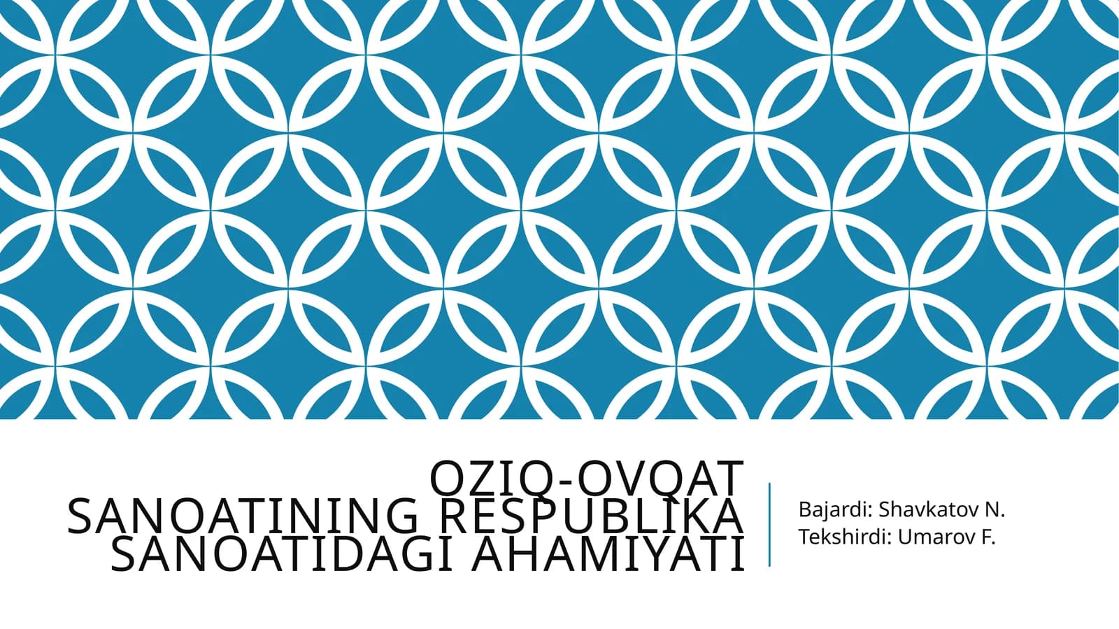 Oziq-ovqat sanoatining respublika sanoatidagi ahamiyati