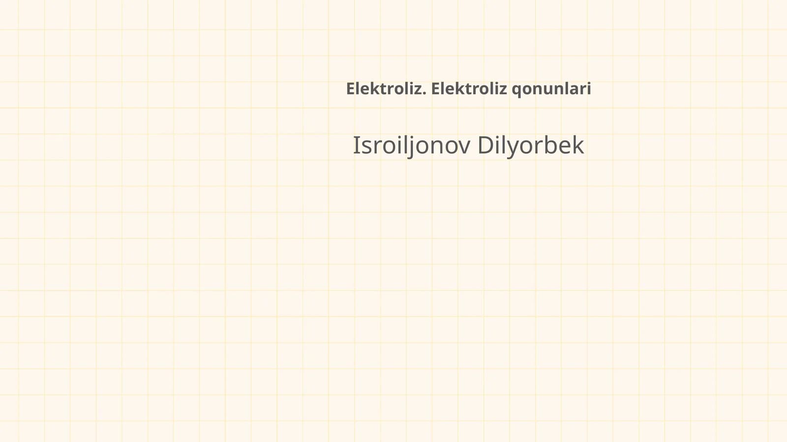 Elektroliz. Elektroliz qonunlari