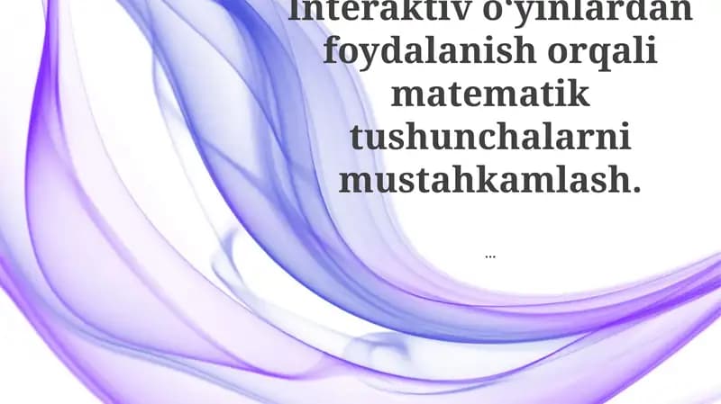 Qiziqarli Matematika O'yinlari va Mashqlari