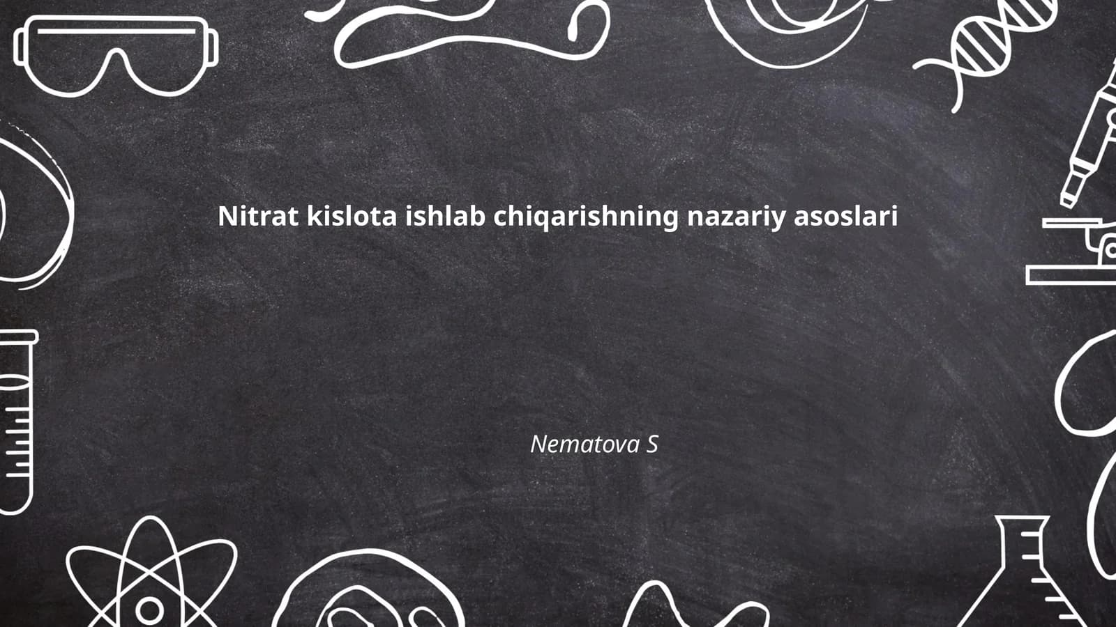 Nitrat kislota ishlab chiqarishning nazariy asoslari