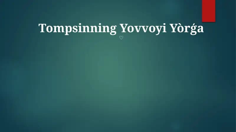 Tompsinning Yovvoyi Yòrģa