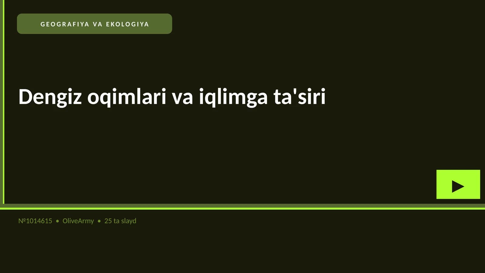 GEOGRAFIYA VA EKOLOGIYA