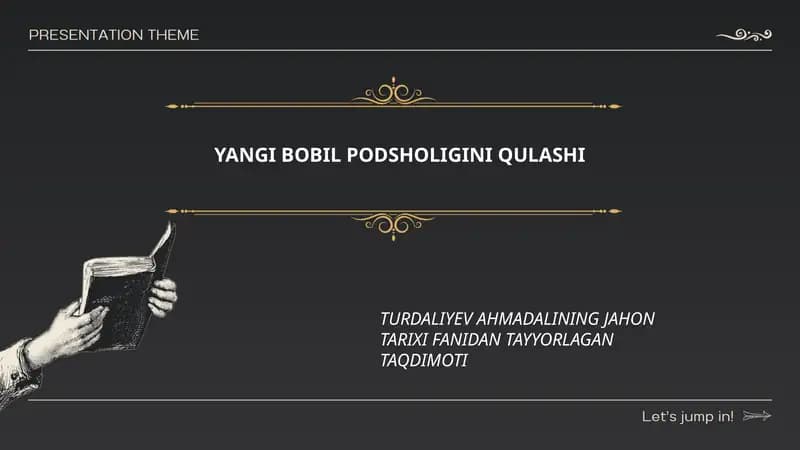YANGI BOBIL PODSHOLIGINI QULASHI